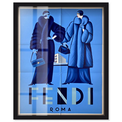 Furred Elegance Shadowbox Print Retro Fashion Decor by Art Remedy