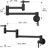 Brass Wall Mounted Two-Handle Pot Filler Kitchen Faucet with Double Joint Swing Arm-69766042