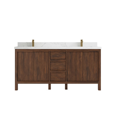 72'' Double Bathroom Vanity with Quartz Top