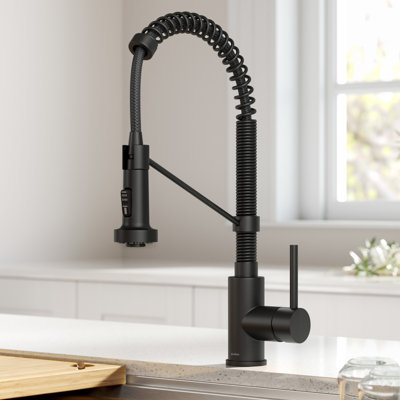 KRAUS Bolden Commercial Style 2-Function Single Handle Pull Down Kitchen Faucet with Soap Dispenser