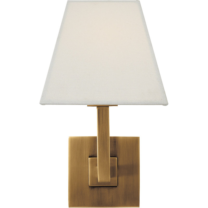 Architectural 1 - Light Armed Sconce, Hand-Rubbed Antique Brass