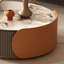 Table basse ronde en bois manufacturé rétro