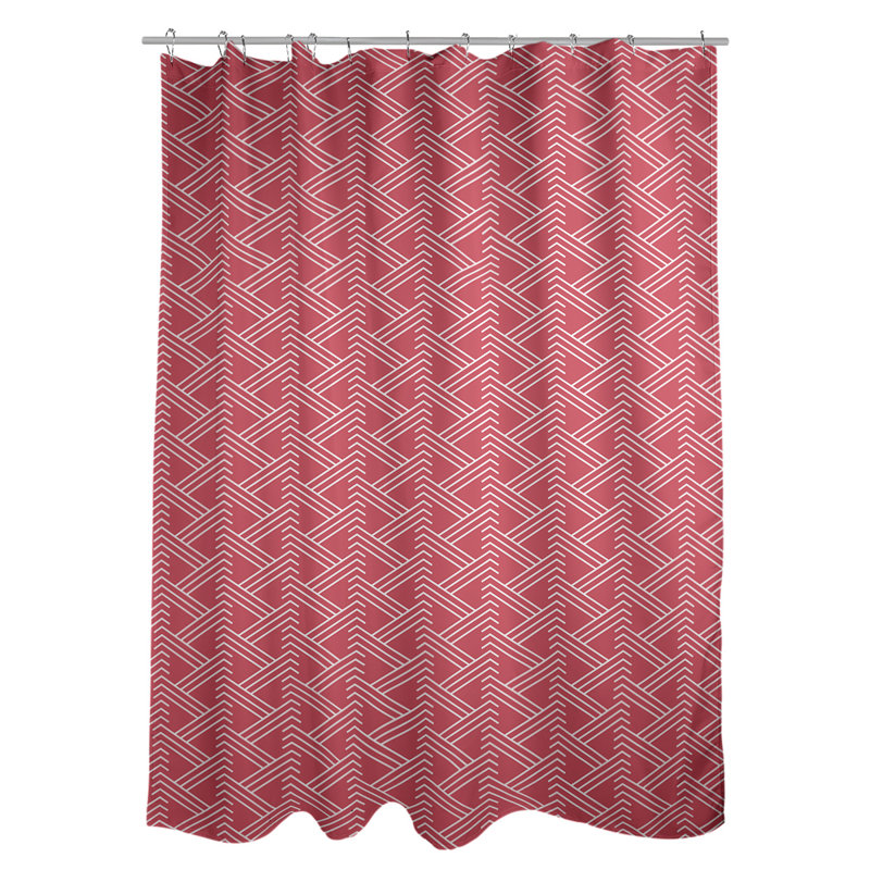 Classic Zig Zag Single Shower Curtain,  Red
