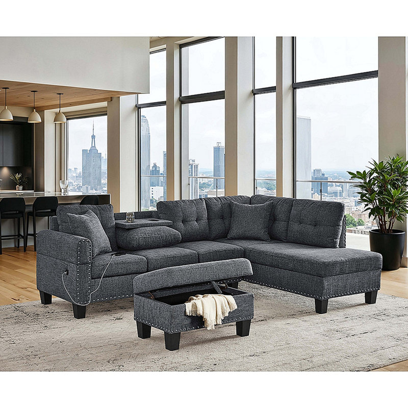 Canapé modulaire électrique avec repose-pieds Camden