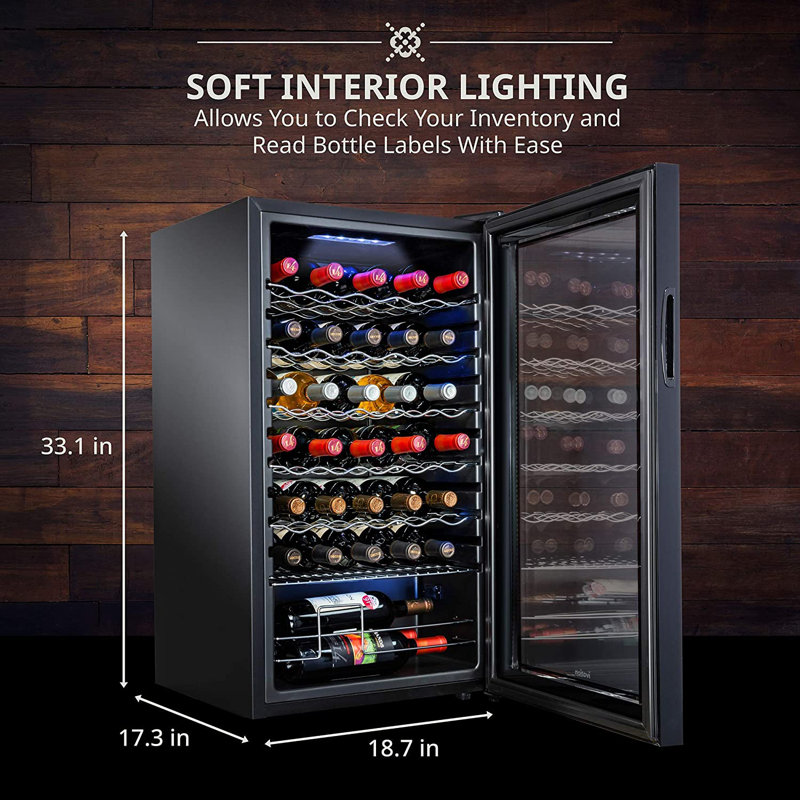 Ivation Single Zone 18.7 " Freestanding 34 Bottle Wine Refrigerator