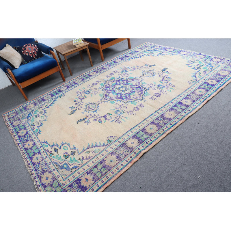 Grand tapis turc Oushak rétro beige mat - Tapis antique idéal pour les salons et les cadeaux