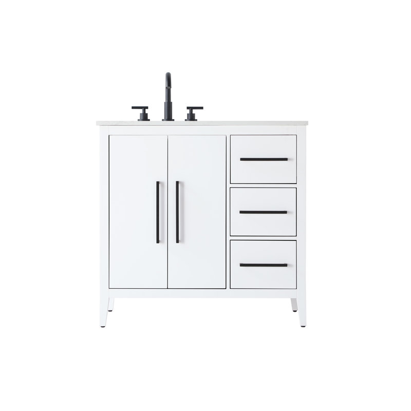 Meuble-lavabo simple 36 po, Blanc