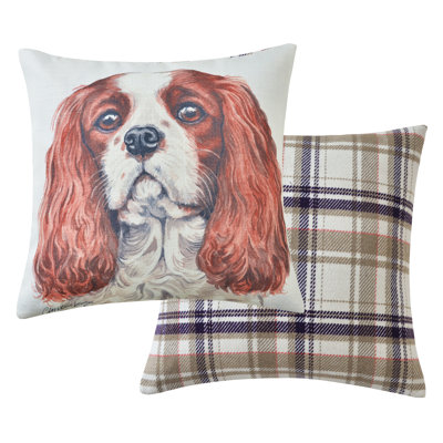 Plaid Beige Square Cushion