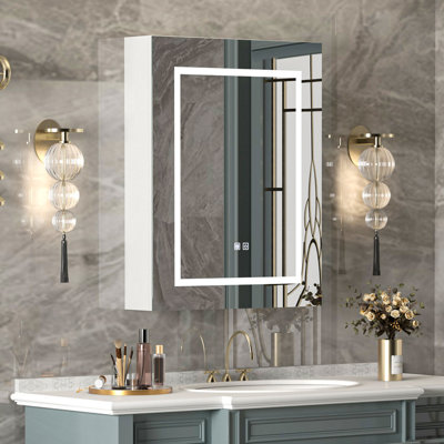 Ayushma Frameless Medicine Cabinet with Mirror and 3 Fixed Shelves
