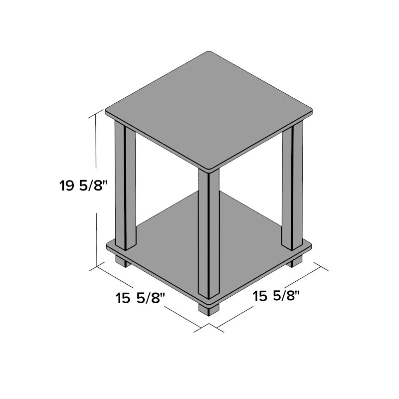 Almaraz Side Table, French Oak Grey/Black