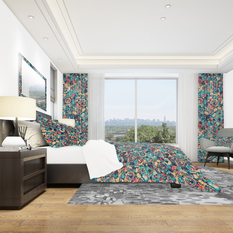 Ensemble de housse de couette moderne et contemporaine, Housse de couette très grand + 2 taies décoratives