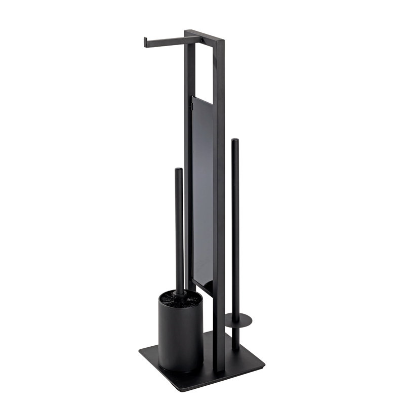 Roberge Free -standing Toilet Paper Holder, Silver/Black