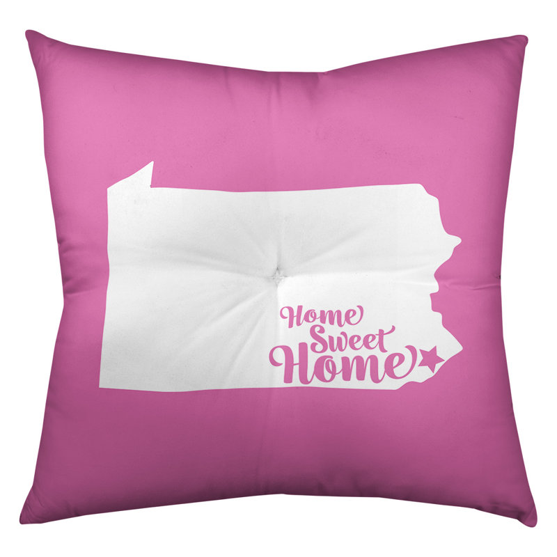 Coussin Sweet Home, 26 po x 26 po, Rose, Philadelphie