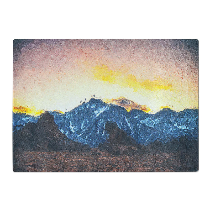 Tempered Glass Sky over the Mountain Top Chopping Board, 28.5 cm W x 20 cm L