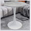 Table basse ronde de style Mid-Century moderne, compacte et élégante pour les petits espaces de vie, pouvant accueillir de 2 à 4 personnes