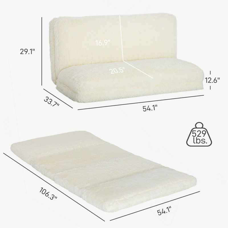 Canapé-lit Bean Bag, Crème