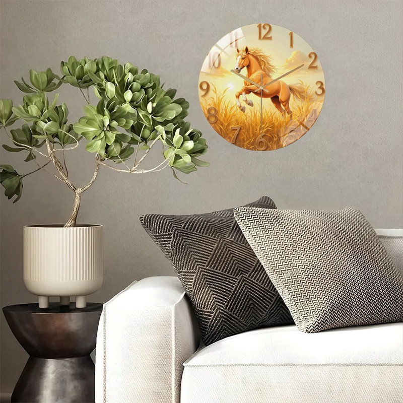 Horloge murale Golden Horse
