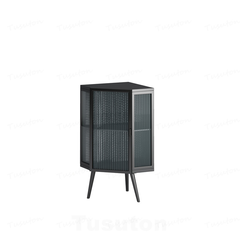 Armoire 22,25 po avec porte en verre trempé et tablettes de rangement