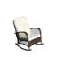 Chaise berçante d'extérieur en osier à large siège et chaise berçante d'extérieur