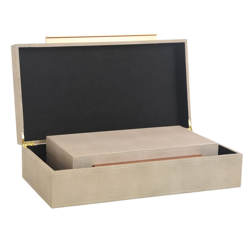Norman Wyatt Home - Ensemble de 3 boîtes à accessoires en cuir - Neutre Camilla