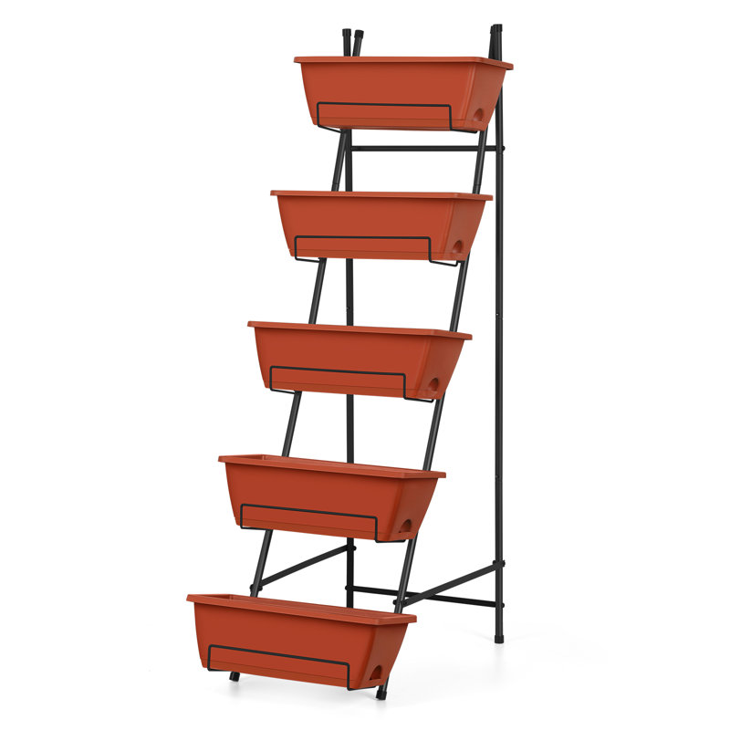 Jardinière verticale surélevée à 5 niveaux, Rouge