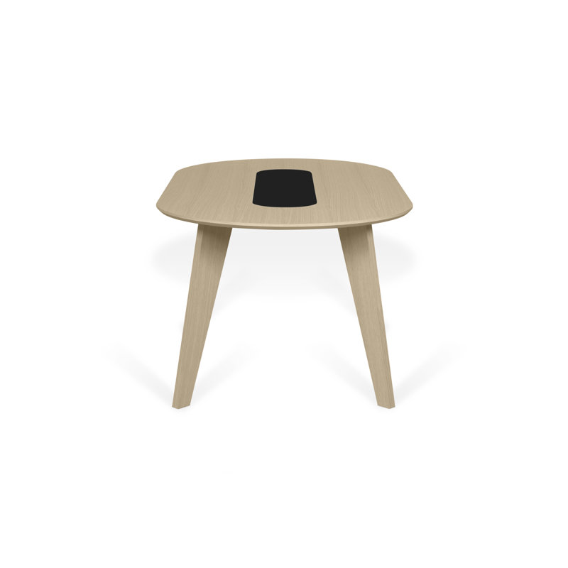 Caspian Oval Dining Table, Light Oak Veneer/White