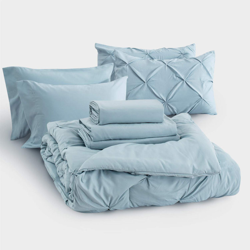 Polyester Percale Comforter, Light Blue