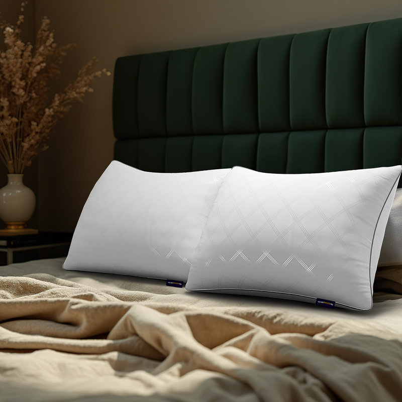 Oreiller blanc en microfibre moelleux et coussin de chambre d'hôtel (ensemble de 2), Standard