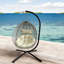 Chaises longues pliables pour le patio, structure en acier rotin Hdpe, balançoire moderne