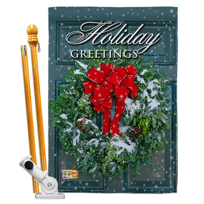 Double Sided 40'' H x 28'' W Polyester Christmas Flag Set