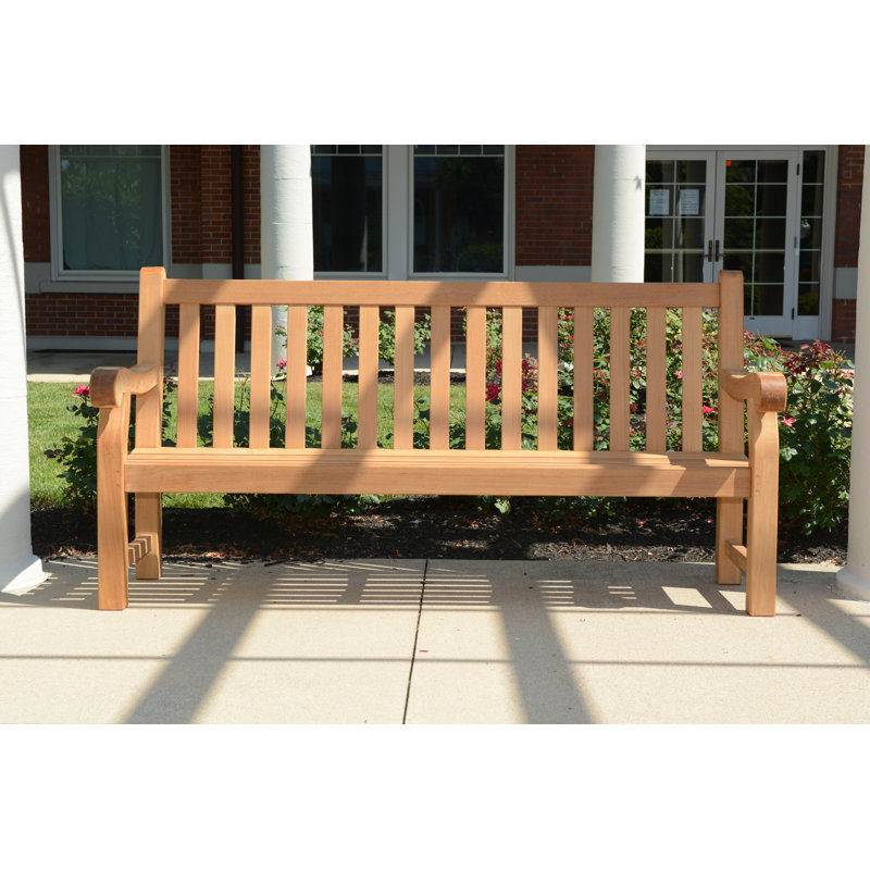 Theodore Teak Outdoor Commercial Bench, 38" H x 72" W x 28.25" D