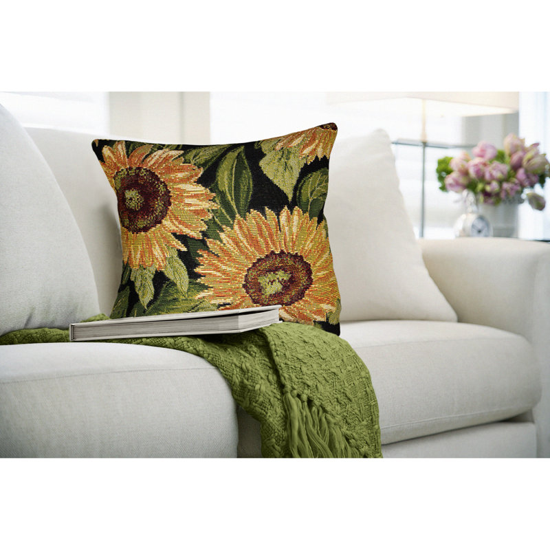 Floral Outdoor Throw Pillow, 18" x 18", Square