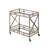 Mirrored Top Serving Cart With Antique Gold Frame And Open Storage Area In Compartment
