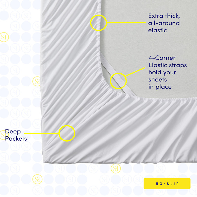 Draps en flanelle de coton de couleur unie avec poches très profondes et douillettes, Blanc, Simple