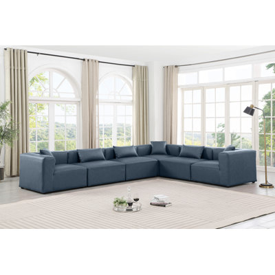 Canapé modulaire en similicuir 6 pièces Houswerth