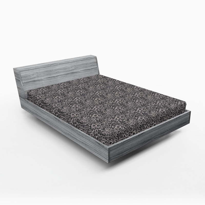 Drap-housse Ambesonne, Gris pâle, gris anthracite, gris / floral, Drap-housse grand