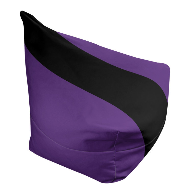 Sacramento Bean Bag Chair & Lounger, 31" x 38" x 42", Purple/Black/Slate Gray