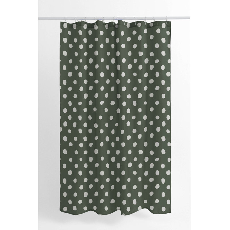 Dot Lyfe Ultra-Thin Lightweight Shower Curtain, Green/Chimichurri