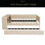 Lit plateforme double tapissier pleine grandeur avec tablettes de rangement, bureau, station de charge et lit gigogne-1487107919