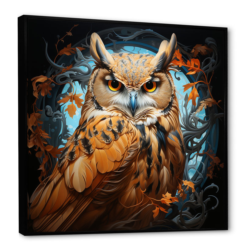 Owl Twilights Mystique, Cadre flottant noir, H 24 po x l 24 po x P 1 po