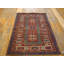 Antique Caucasian Tribal Geometric Key Hole Design Medallion Kazak Rug