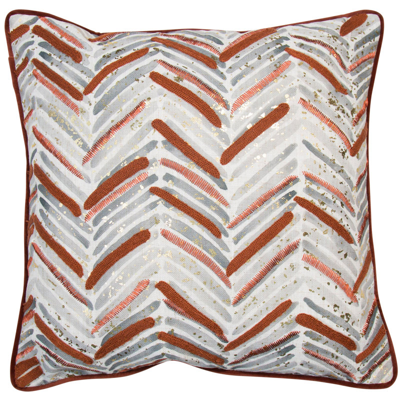 Pearshill Chevron Square Cushion, Orange