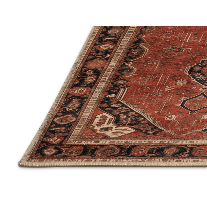 Machine Washable Persian Brown Area Rug, Square 3'