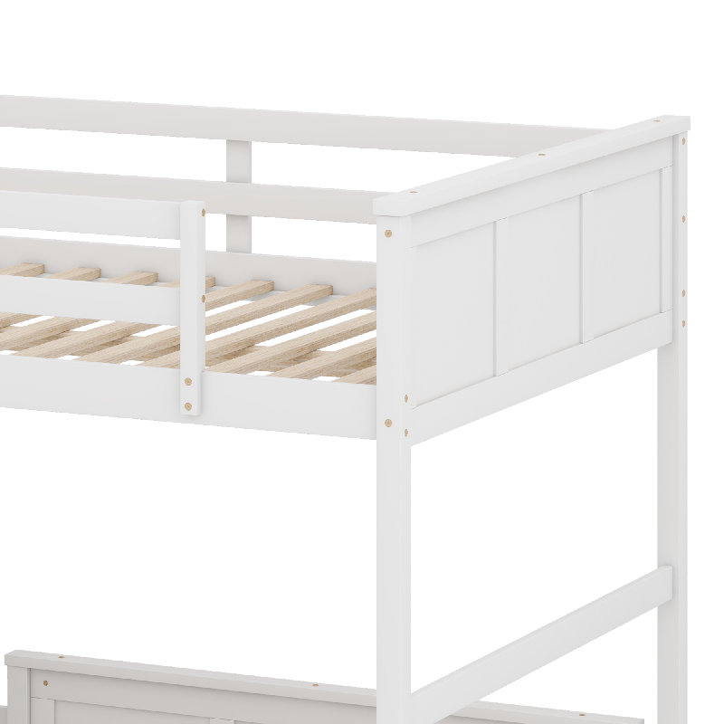 Lit superposé avec bureau, Blanc