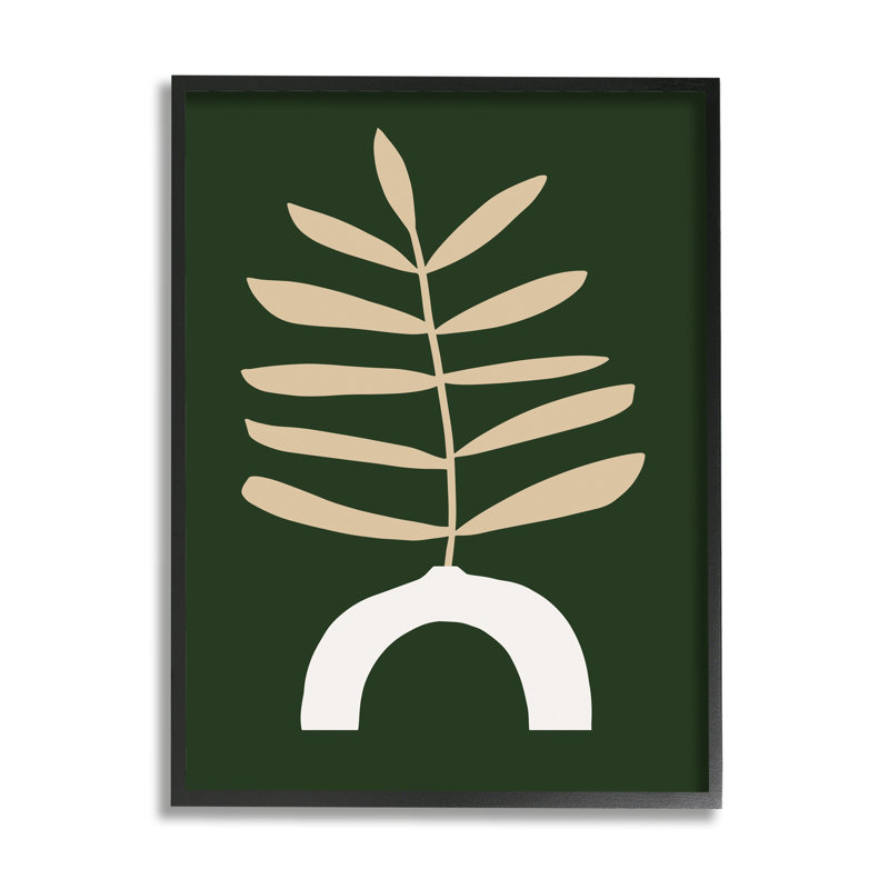 «Yellow Plant in Unique Vase over Green» par Victoria Barnes - impression sur toile, H 20 po x l 16 po