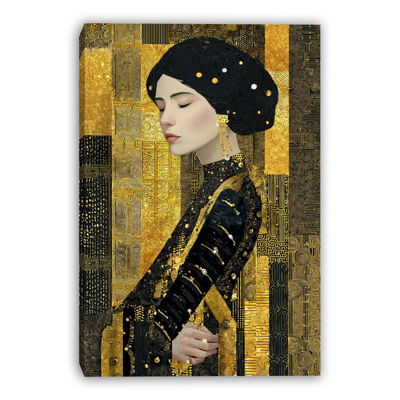 Art mural sur toile tendue Gilded Serenity, H 16 po x l 12 po x P 1 po