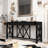 60''Acacia Veneer Console Table with 4 Spacious Drawers-978110164