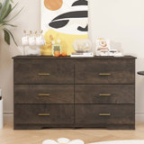 Celya Buffet Server Console Tablestorge Cabinet, Bar Cabinet, Drawer Dresser with 6 Drawers, Buffet Sideboard Storage Cabinet with Drawers
