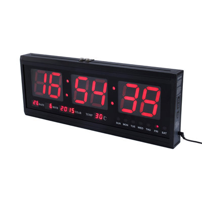 48cm Digital Wall Clock Big LED Time Calendar Temperature Desk Table Clocks Watch