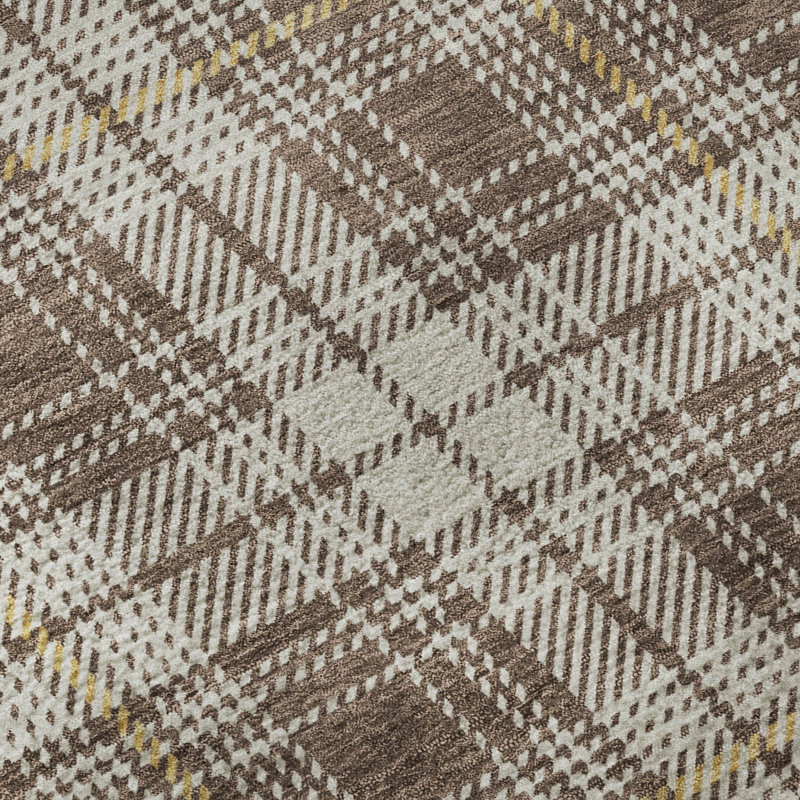 Premium Machine Washable Natoma AMF993 Plaid Rug, Rectangle 1 pi 8 po x 2 pi 6 po
